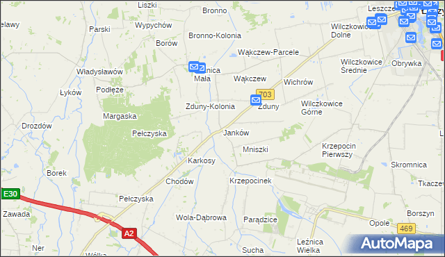 mapa Janków gmina Łęczyca, Janków gmina Łęczyca na mapie Targeo