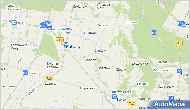 mapa Janków Trzeci gmina Rokiciny, Janków Trzeci gmina Rokiciny na mapie Targeo