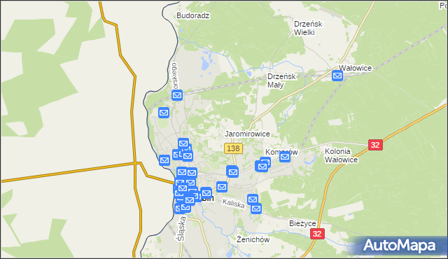 mapa Jaromirowice, Jaromirowice na mapie Targeo