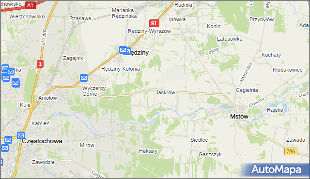 mapa Jaskrów, Jaskrów na mapie Targeo