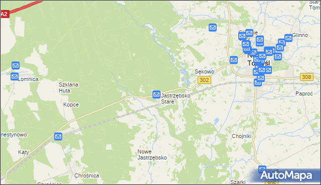 mapa Jastrzębsko Stare, Jastrzębsko Stare na mapie Targeo