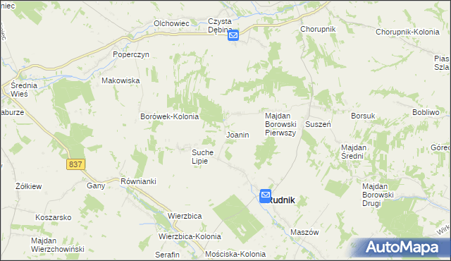 mapa Joanin gmina Rudnik, Joanin gmina Rudnik na mapie Targeo