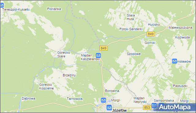 mapa Józefów Roztoczański, Józefów Roztoczański na mapie Targeo