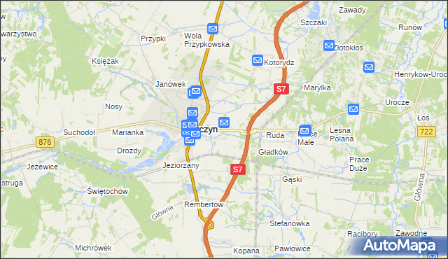 mapa Józefowice gmina Tarczyn, Józefowice gmina Tarczyn na mapie Targeo