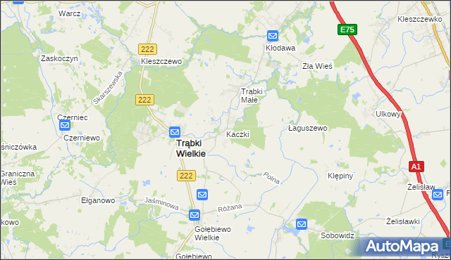 mapa Kaczki, Kaczki na mapie Targeo