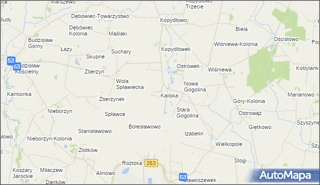 mapa Kaliska gmina Wilczyn, Kaliska gmina Wilczyn na mapie Targeo