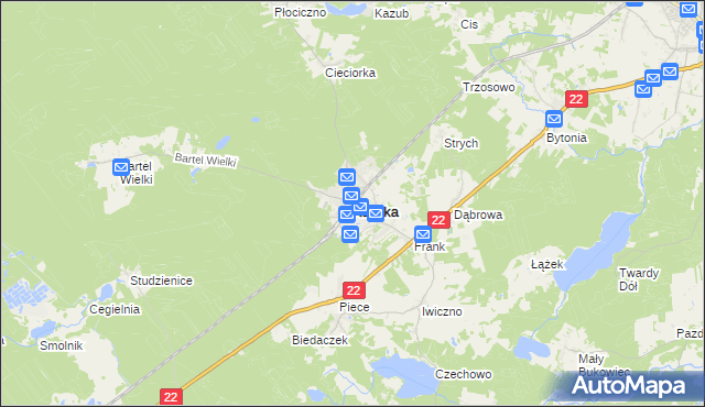 mapa Kaliska powiat starogardzki, Kaliska powiat starogardzki na mapie Targeo
