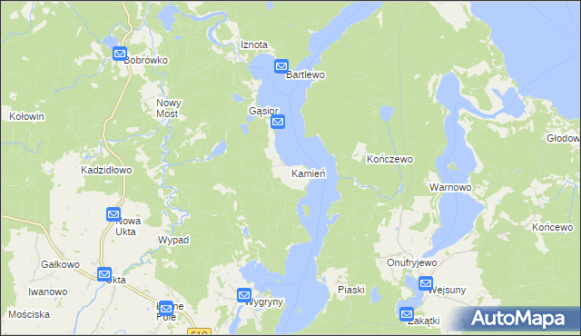 mapa Kamień gmina Ruciane-Nida, Kamień gmina Ruciane-Nida na mapie Targeo
