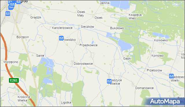 mapa Kaszyce Milickie, Kaszyce Milickie na mapie Targeo