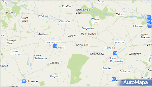 mapa Kazimierki, Kazimierki na mapie Targeo