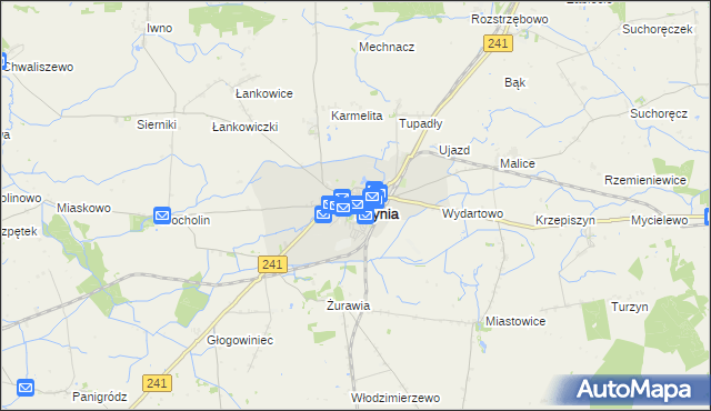 mapa Kcynia, Kcynia na mapie Targeo