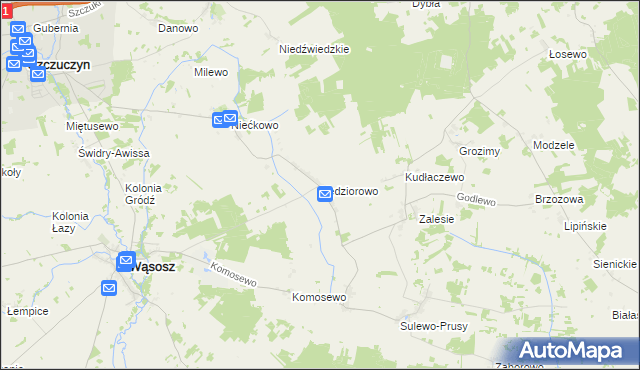 mapa Kędziorowo, Kędziorowo na mapie Targeo