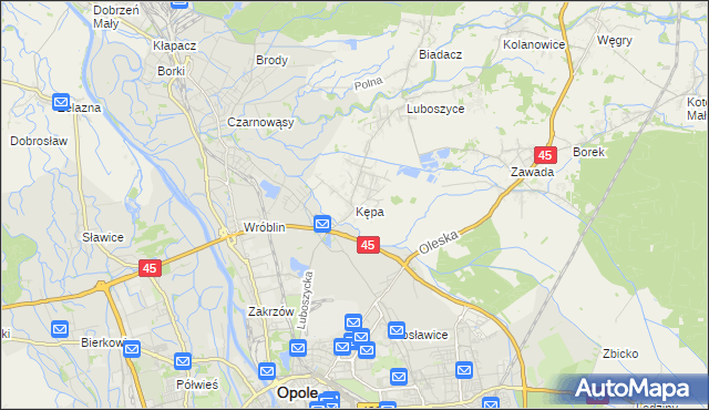 mapa Kępa gmina Łubniany, Kępa gmina Łubniany na mapie Targeo