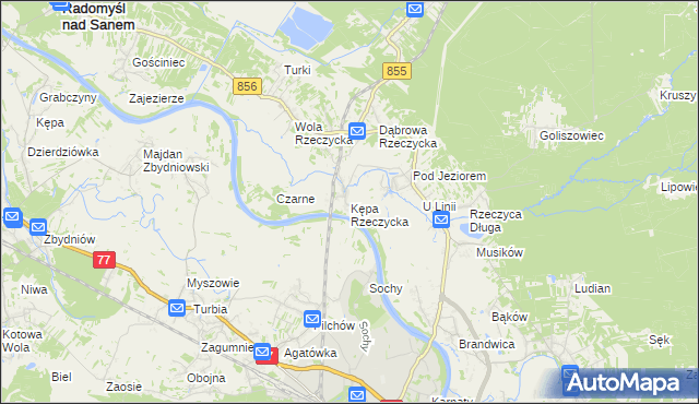 mapa Kępa Rzeczycka, Kępa Rzeczycka na mapie Targeo