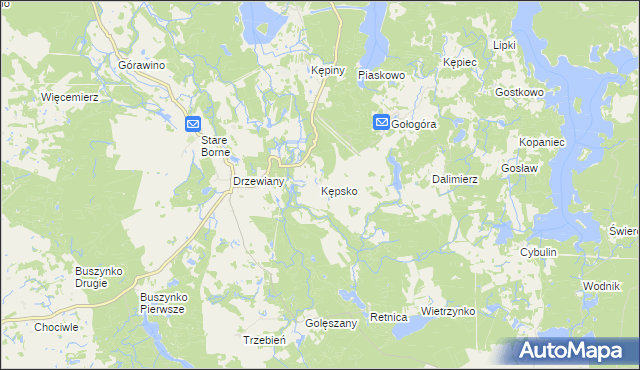 mapa Kępsko gmina Bobolice, Kępsko gmina Bobolice na mapie Targeo