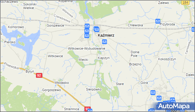mapa Kiączyn, Kiączyn na mapie Targeo