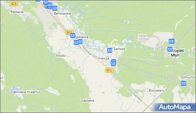 mapa Kielcza, Kielcza na mapie Targeo