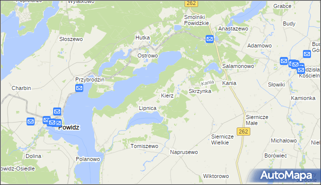 mapa Kierz gmina Ostrowite, Kierz gmina Ostrowite na mapie Targeo