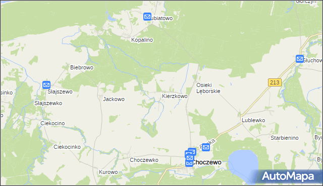 mapa Kierzkowo gmina Choczewo, Kierzkowo gmina Choczewo na mapie Targeo