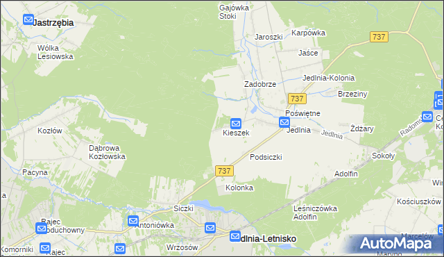 mapa Kieszek, Kieszek na mapie Targeo