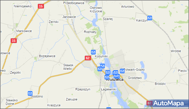 mapa Kobylniki gmina Kruszwica, Kobylniki gmina Kruszwica na mapie Targeo