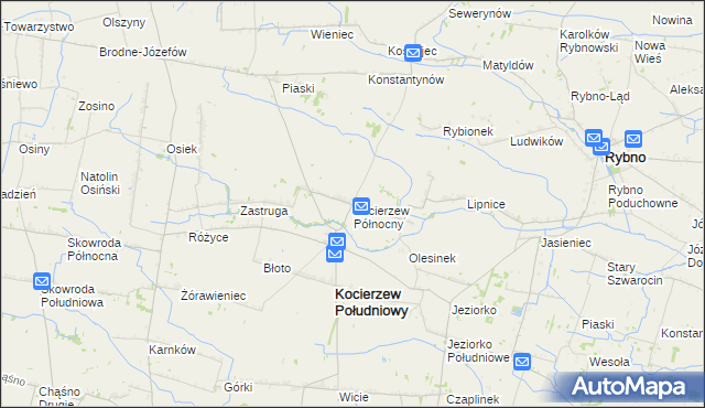 mapa Kocierzew Północny, Kocierzew Północny na mapie Targeo