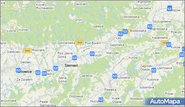 mapa Kocoń, Kocoń na mapie Targeo