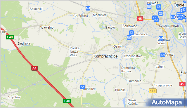 mapa Komprachcice, Komprachcice na mapie Targeo