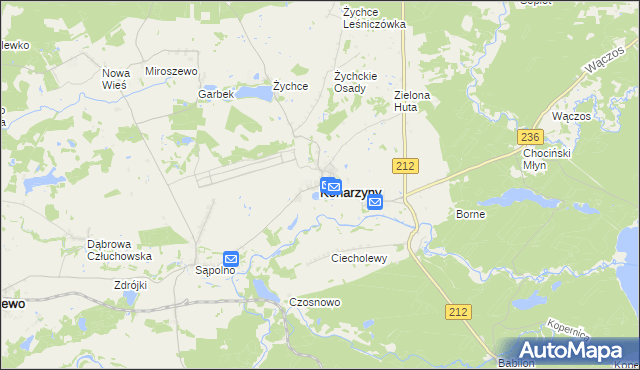 mapa Konarzyny powiat chojnicki, Konarzyny powiat chojnicki na mapie Targeo