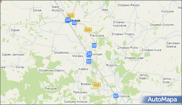 mapa Konopki gmina Stupsk, Konopki gmina Stupsk na mapie Targeo