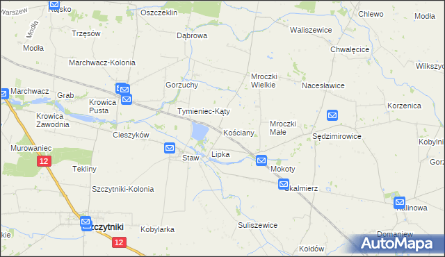 mapa Kościany, Kościany na mapie Targeo