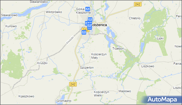 mapa Kościerzyn Mały, Kościerzyn Mały na mapie Targeo