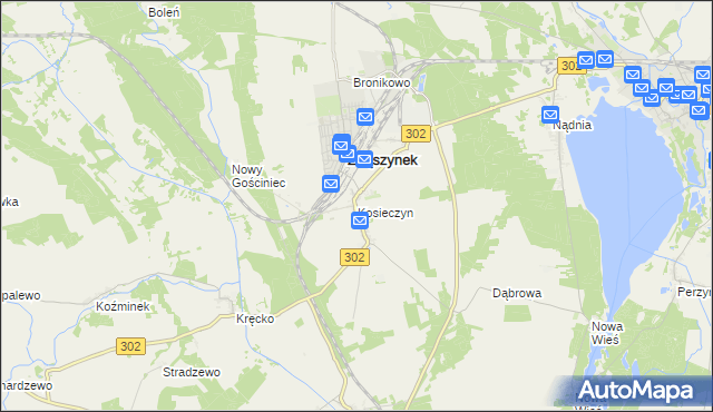 mapa Kosieczyn, Kosieczyn na mapie Targeo