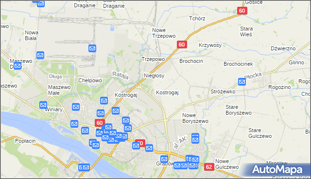 mapa Kostrogaj, Kostrogaj na mapie Targeo