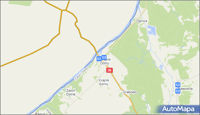 mapa Krajnik Dolny, Krajnik Dolny na mapie Targeo