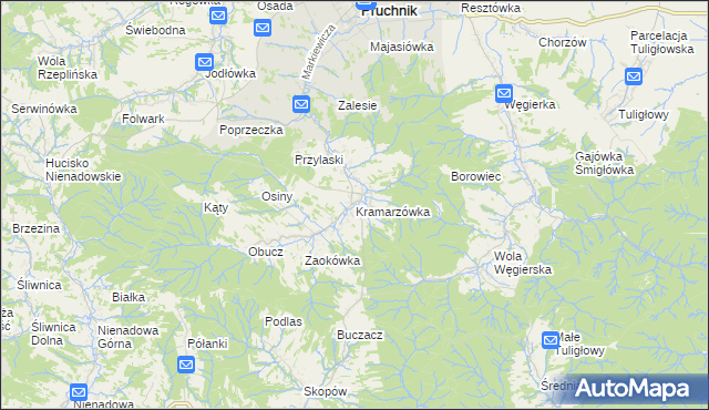 mapa Kramarzówka, Kramarzówka na mapie Targeo