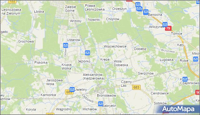 mapa Krępa gmina Prażmów, Krępa gmina Prażmów na mapie Targeo