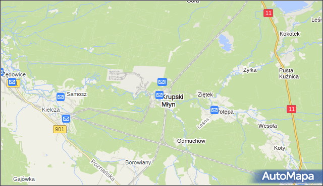 mapa Krupski Młyn, Krupski Młyn na mapie Targeo