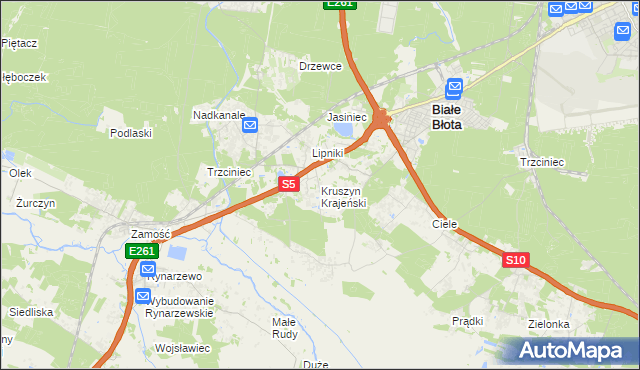 mapa Kruszyn Krajeński, Kruszyn Krajeński na mapie Targeo