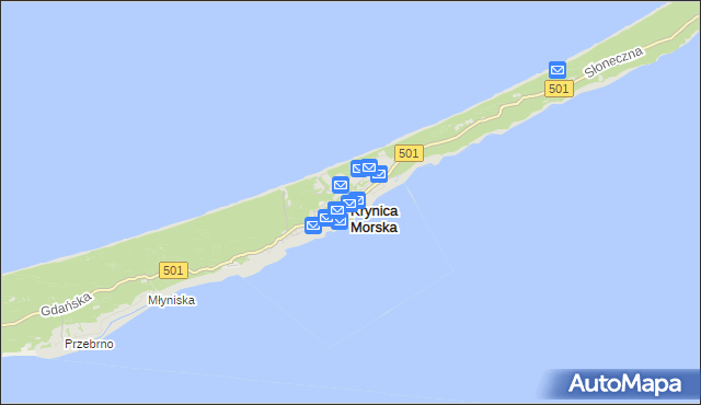 mapa Krynica Morska, Krynica Morska na mapie Targeo
