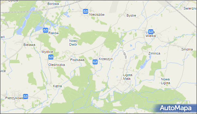 mapa Krzeczyn, Krzeczyn na mapie Targeo