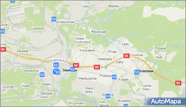 mapa Krzykawa, Krzykawa na mapie Targeo