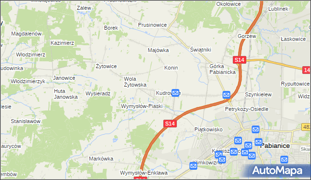 mapa Kudrowice, Kudrowice na mapie Targeo