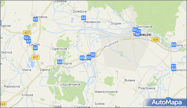 mapa Kujawy gmina Strzeleczki, Kujawy gmina Strzeleczki na mapie Targeo