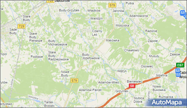 mapa Kuklówka Radziejowicka, Kuklówka Radziejowicka na mapie Targeo
