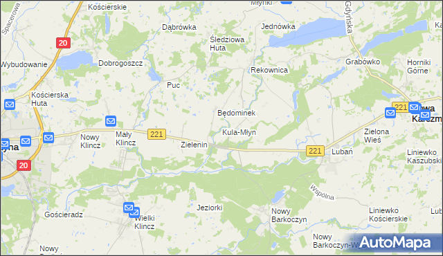 mapa Kula-Młyn, Kula-Młyn na mapie Targeo