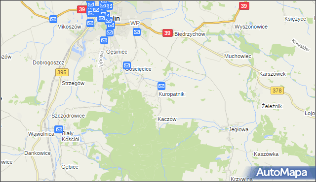 mapa Kuropatnik, Kuropatnik na mapie Targeo