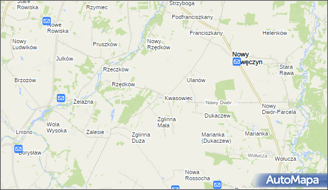 mapa Kwasowiec, Kwasowiec na mapie Targeo