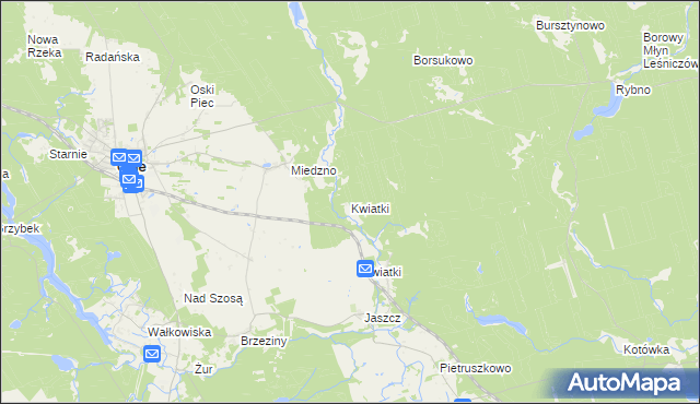 mapa Kwiatki, Kwiatki na mapie Targeo