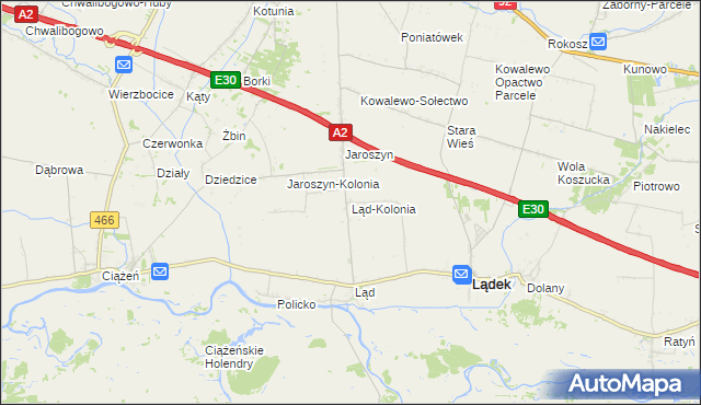 mapa Ląd-Kolonia, Ląd-Kolonia na mapie Targeo